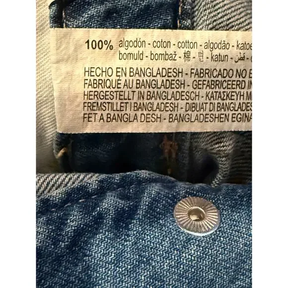 Zara Sleeveless Collard Button Denim Short Jean Shorts Romper L Dark Wash Blue - Picture 10 of 15